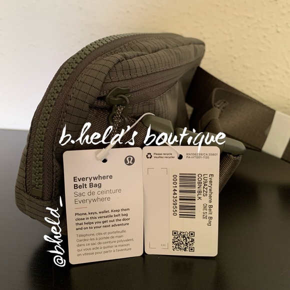 lululemon Everywhere Belt Bag *Extended Strap Carob Brown/Black OS New NWT - Picture 3 of 14